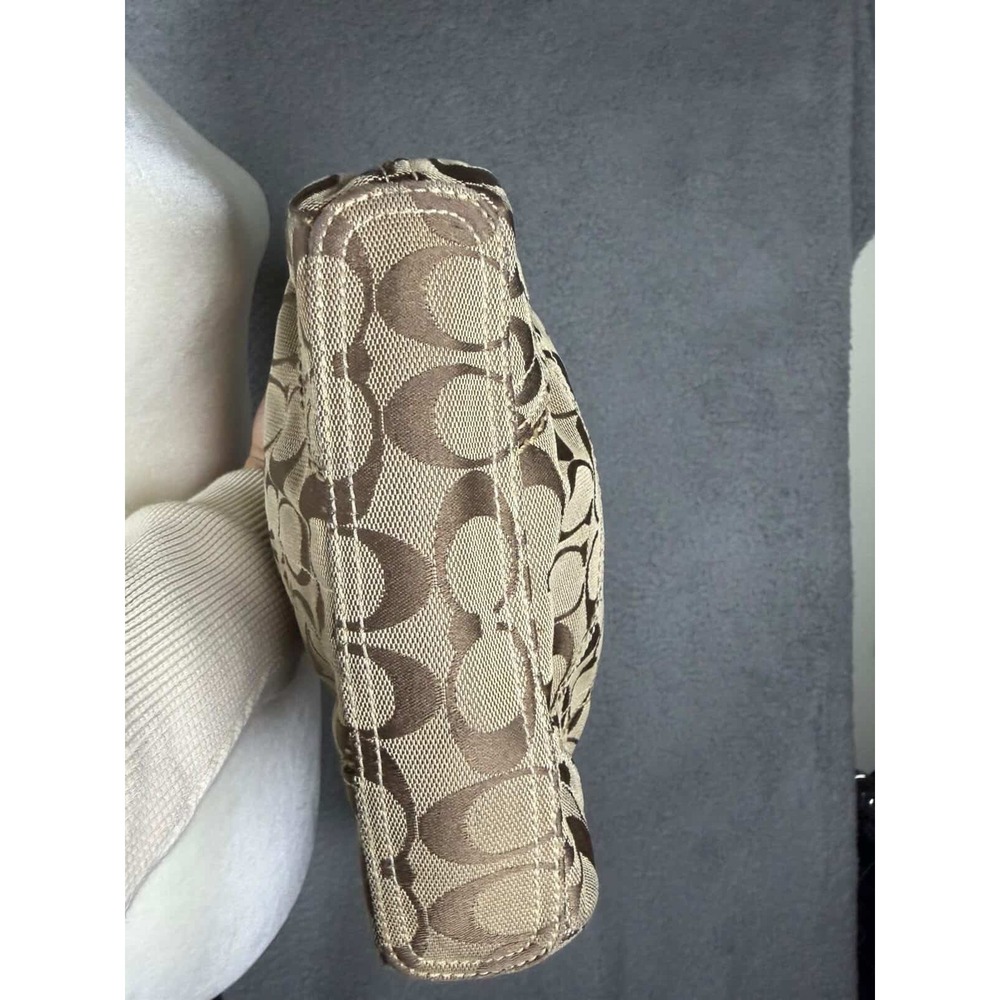 Coach Signature Monogram Swingpack Crossbody Bag Khaki Brown 10402 - Picture 7 of 8